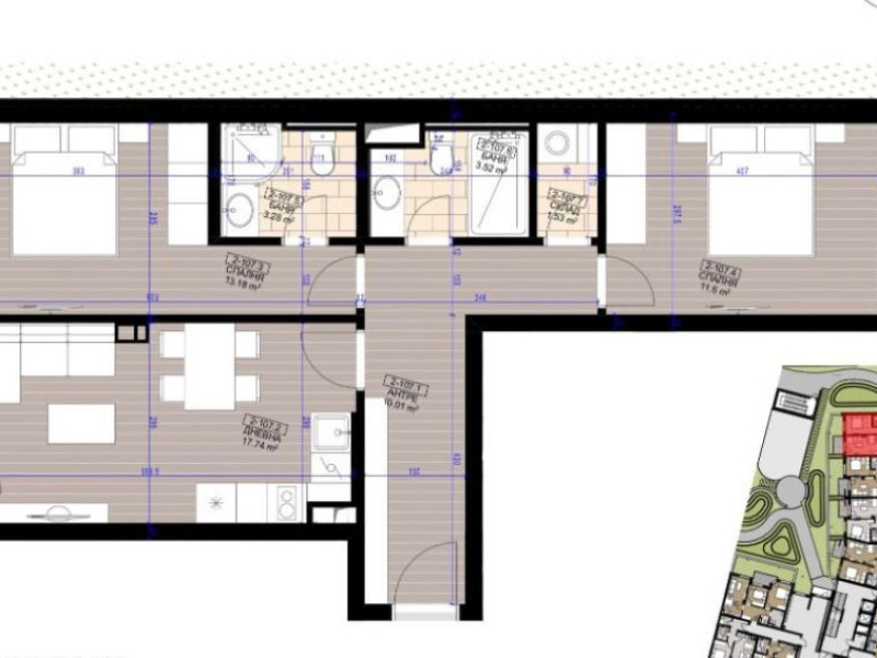 HARMONY RESIDENCE 2-izbový apartmán 2-301