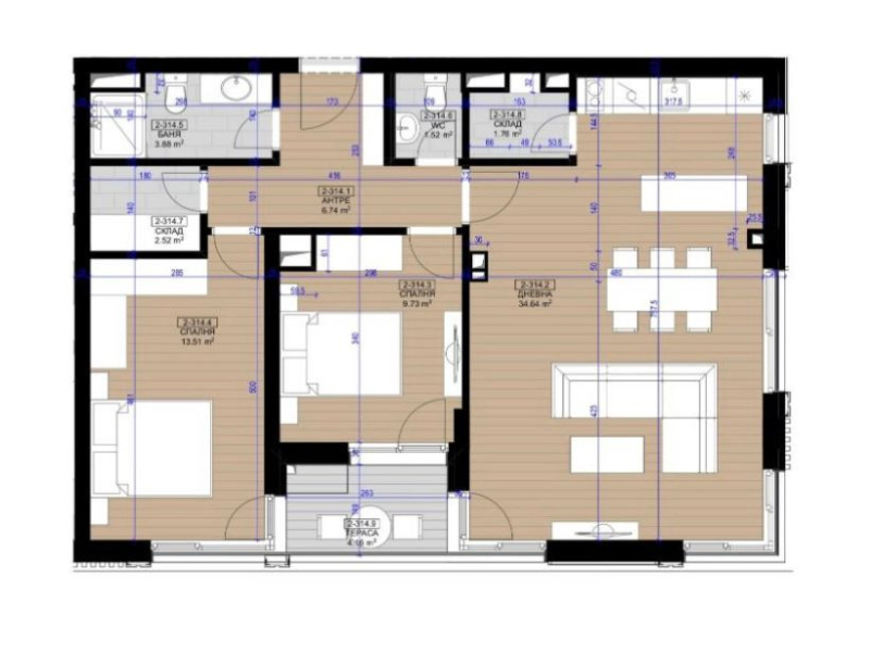 HARMONY RESIDENCE 2-izbový apartmán 2-303